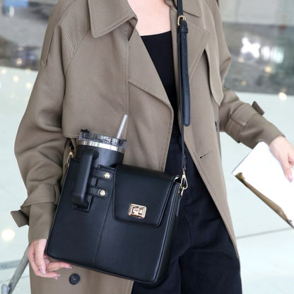 Portable Leather Shoulder Tumbler Bag