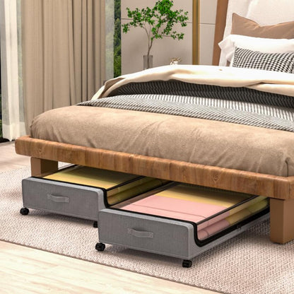 Under Bed Storage Organizer with Movable Wheels
