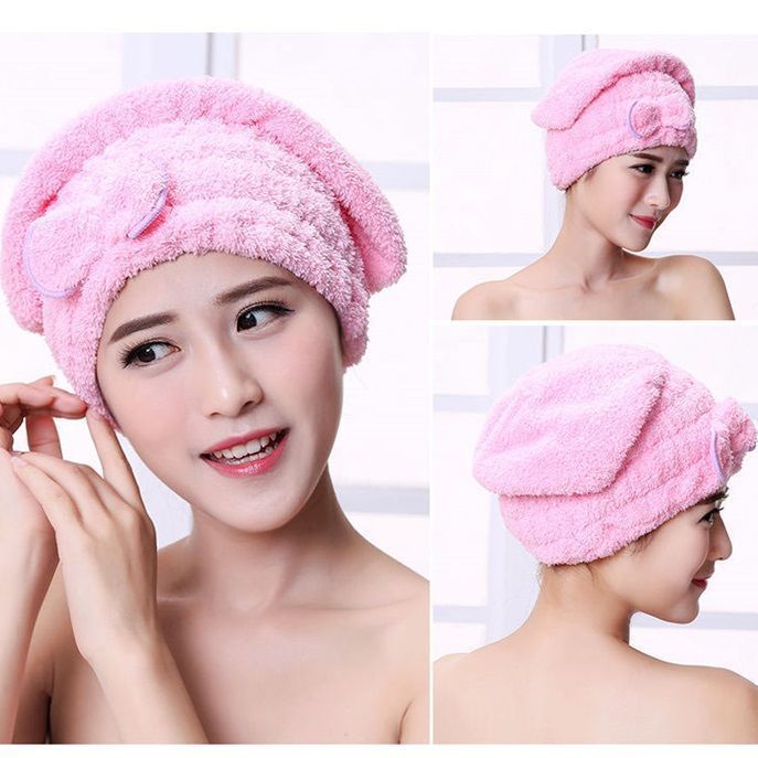 Creative Water-Absorbent Thickened Bow Shower Cap Dry Hair Towel