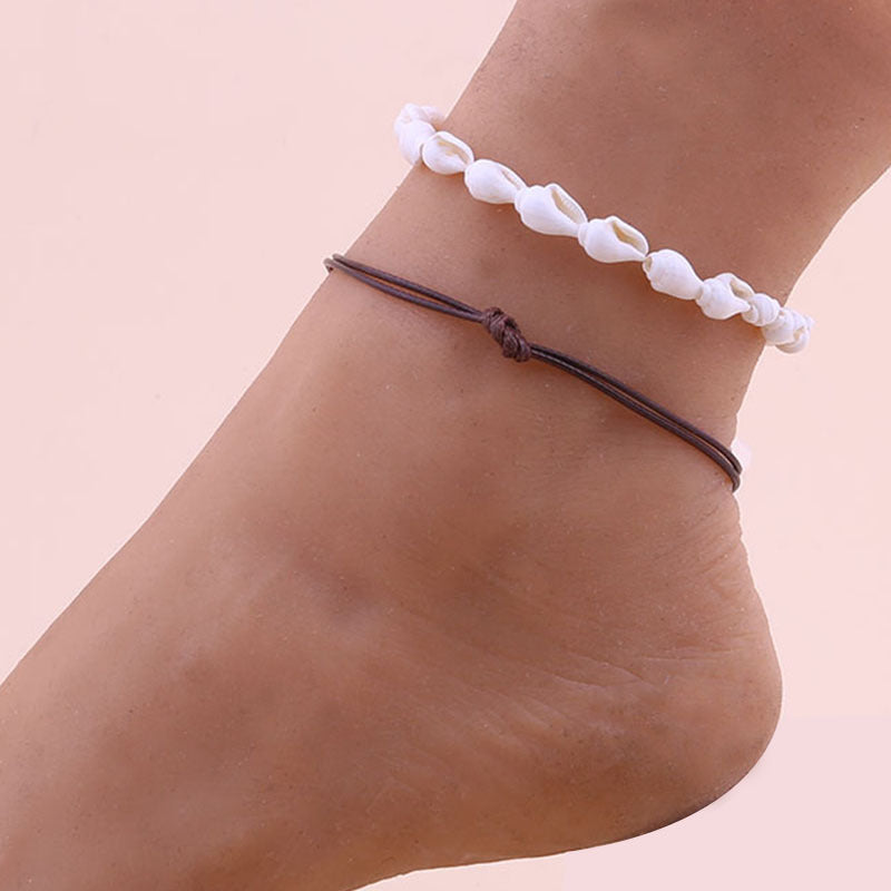 Elegant Double Layer Star Shell Anklet