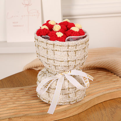 Creative Fabric Knitted Flower Bouquet