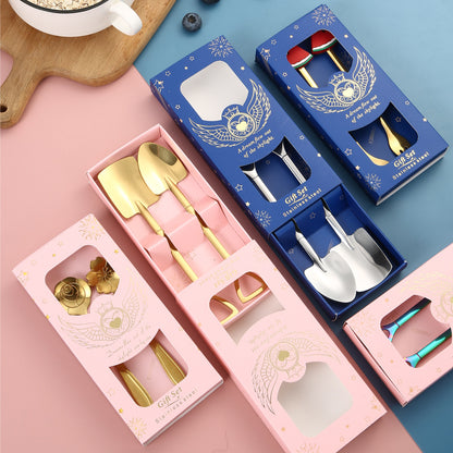 Golden Stainless Steel 2pc Shovel Spoon