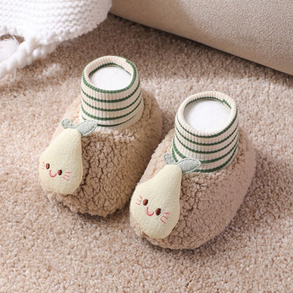 1 Pair Cute Baby Spring & Autumn Plus Velvet Socks Floor Shoes