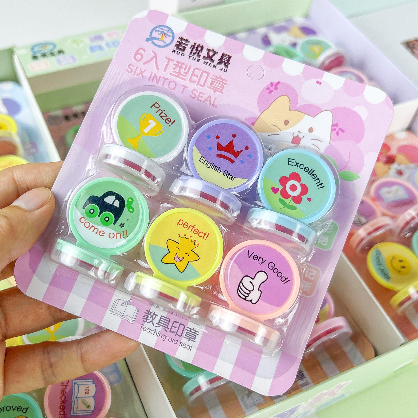 6Pieces Cartoon Stamps For Kids