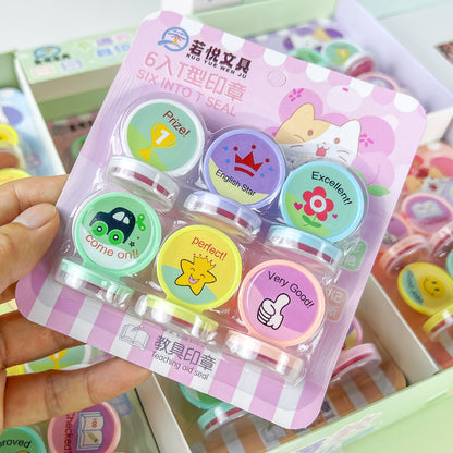 6Pieces Cartoon Stamps For Kids