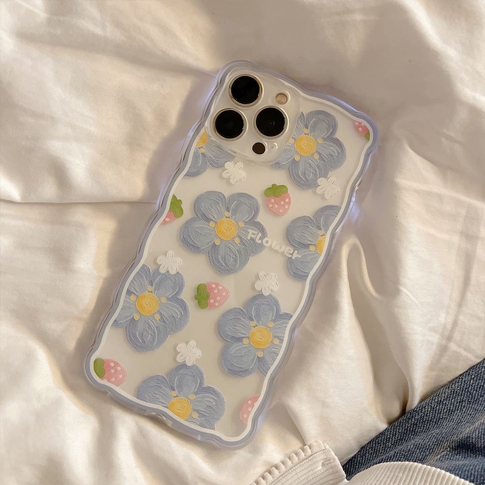Blue Flower Design iPhone  back cover only