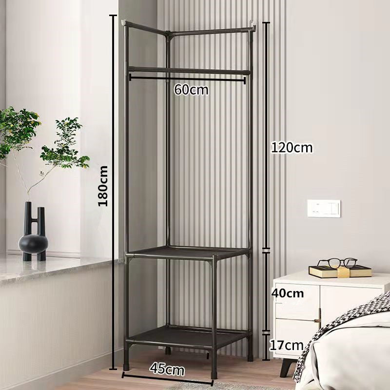 Corner Coat Rack With Mlti Storage Shelf Cabinet
