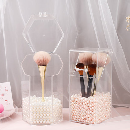 Transparent Hexagon-Shaped Makeup Organizer