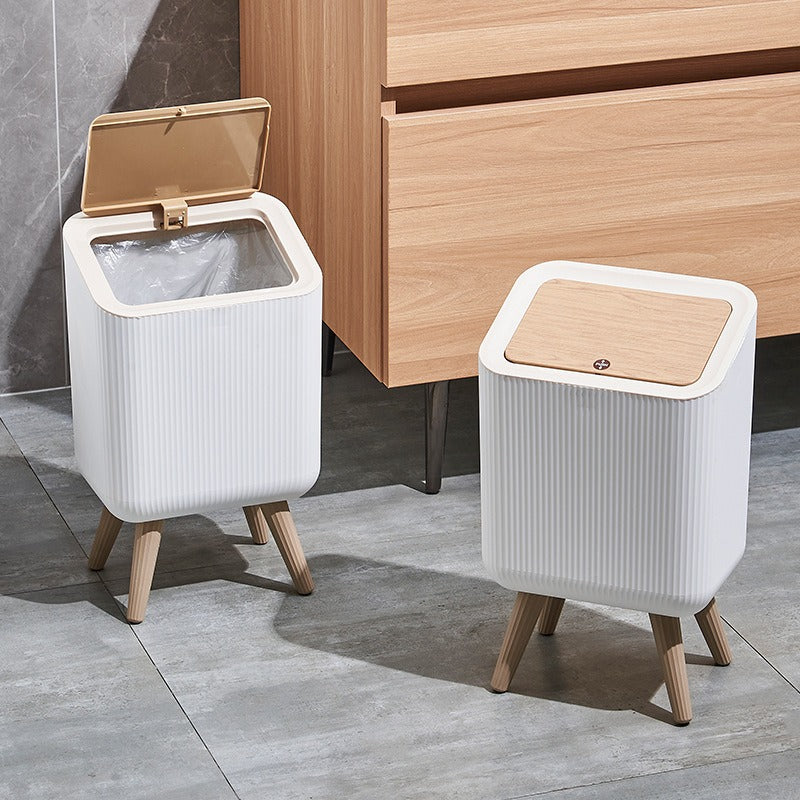 Multipurpose Push Top Trash Bin With Lid