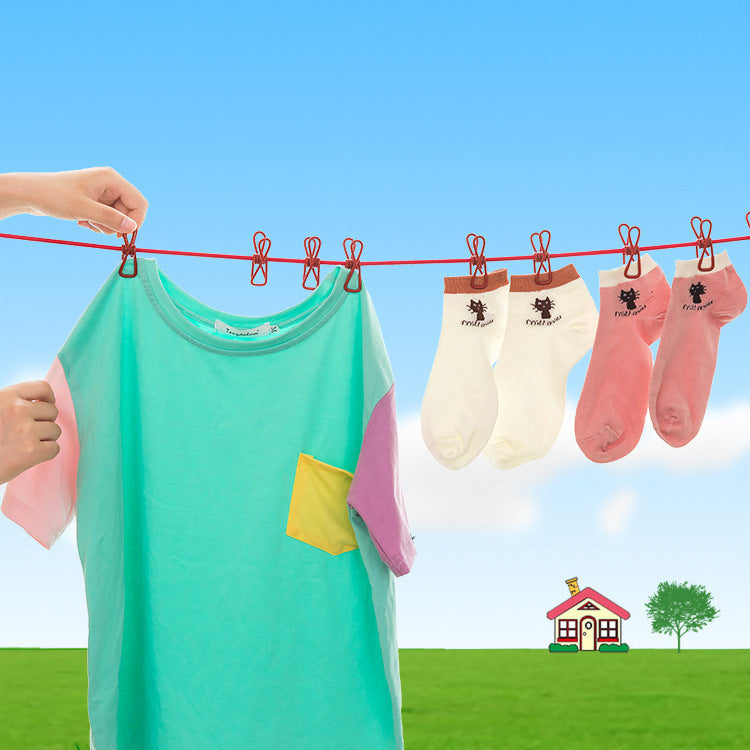 Portable Elastic Washing Line With 12 Clips