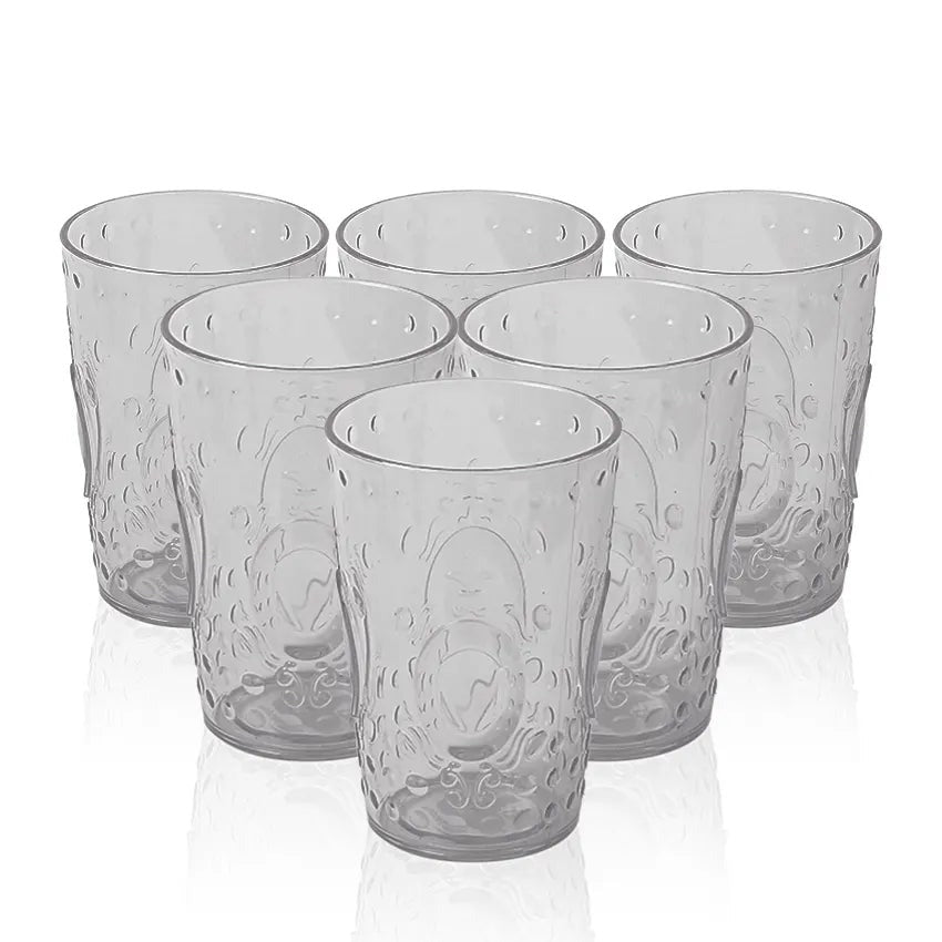 PACK OF 6 -  LUXURY ACRYLIC WATER GLASS