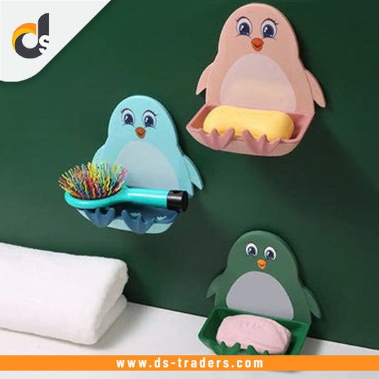 Penguin Style Self-Adhesive Soap Holder