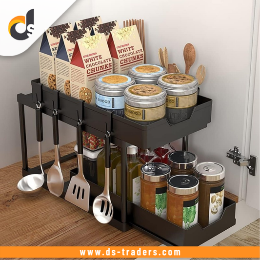 Double-Layer Multi function Sliding Storage Rack