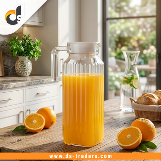 Glass Pitcher 1.1 Liter Jug With Lid