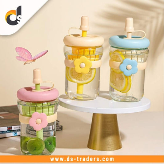 Cute Cartoon Flower Glass Cup