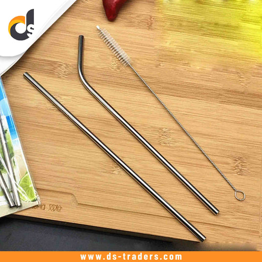 Reusable Stainless Steel Metal Straw with Cleaning Brush