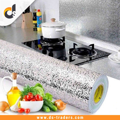 Self Adhesive Silver Aluminium Foil Sticker Sheet Roll for Kitchen Size-60*200 CM