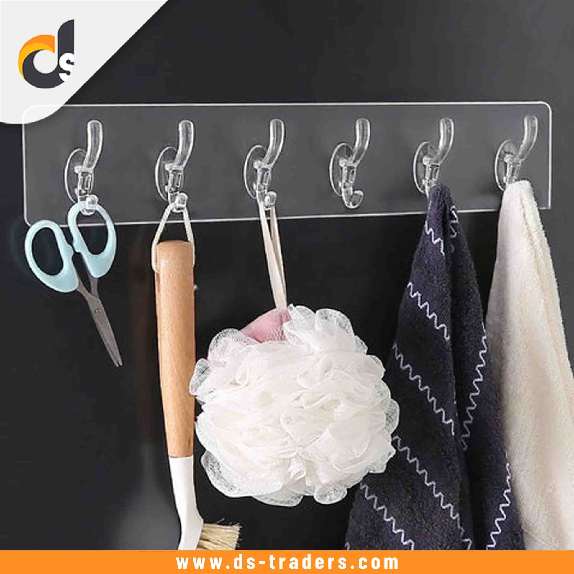 Self Adhesive Wall Mounted Sticky Hooks Strip – DS Traders