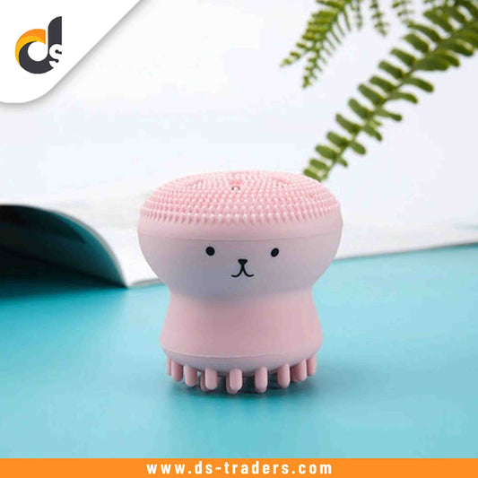Silicone Design Octopus Shape Facial Sponge Cleansing Brush, Face Pore Cleaner, Acne & Oil Removal