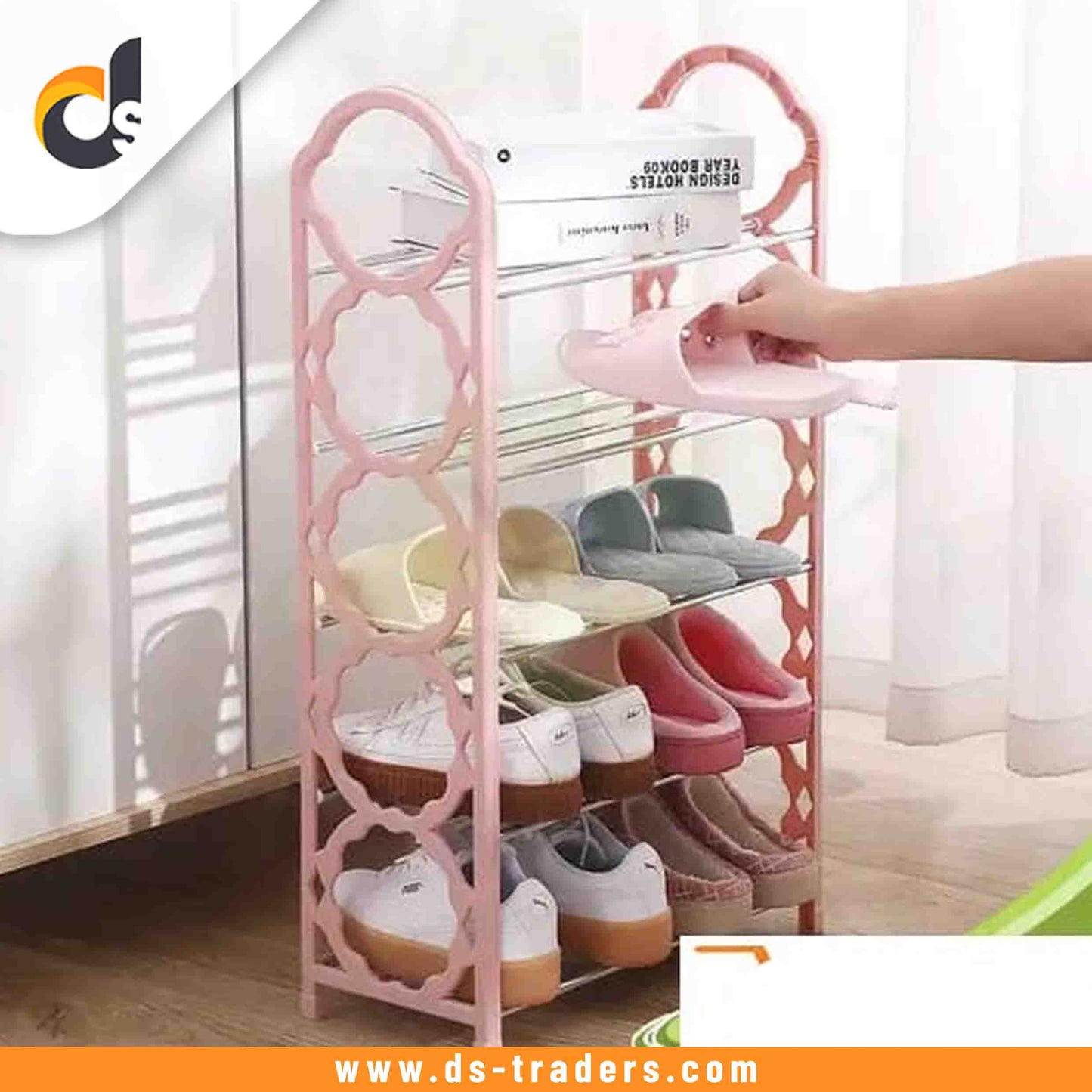 Stainless Steel 5-Layer Foldable Shoe Rack