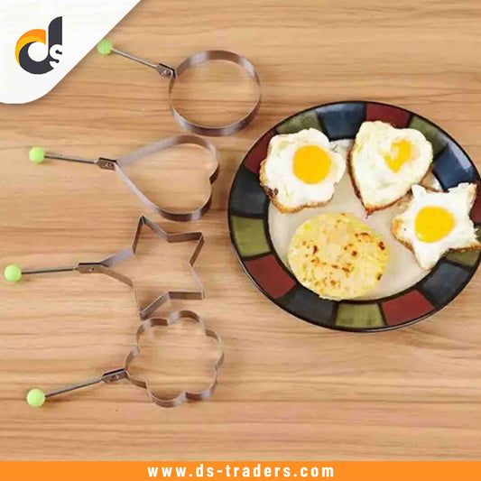 Stainless Steel Fried Egg Mold, 4 Pieces Set