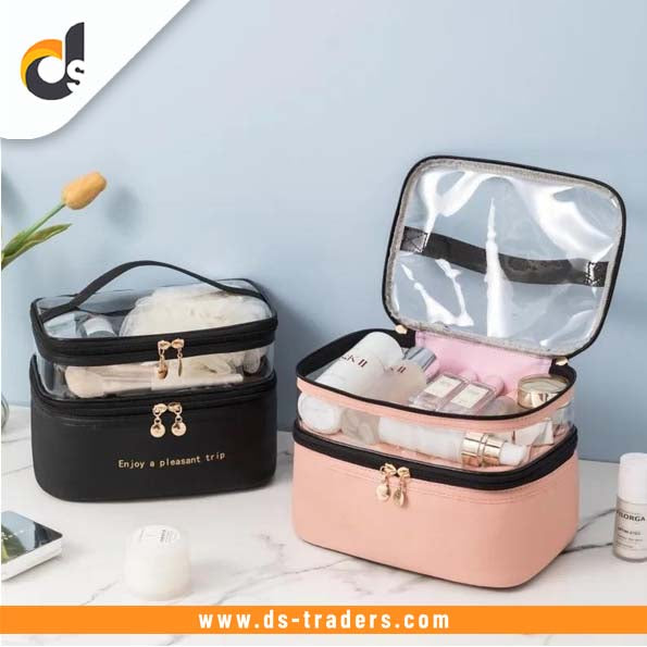 Dual-Zip Travel Cosmetic Organizer