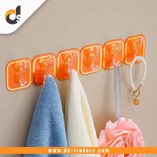 Acrylic Waterproof Self Adhesive 6 Hooks Strip