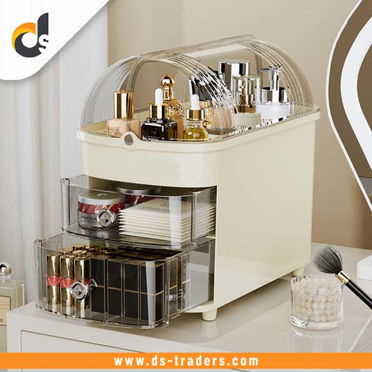 Elegant Makeup Organizer with Transparent Cover