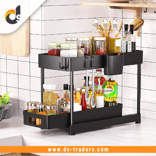 2-Layer Space Saving Organizer With Sliding Shelf