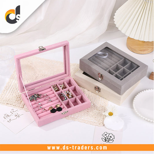 Multi Grid Velvet Jewelry Box