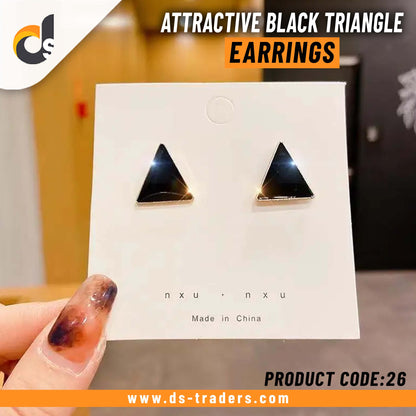 Attractive Black Triangle Earrings