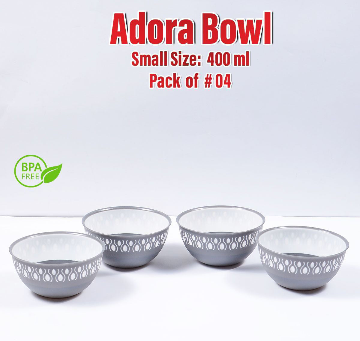 Pack of 4 Multipurpose Kitchen Adora Bowl 400ML.