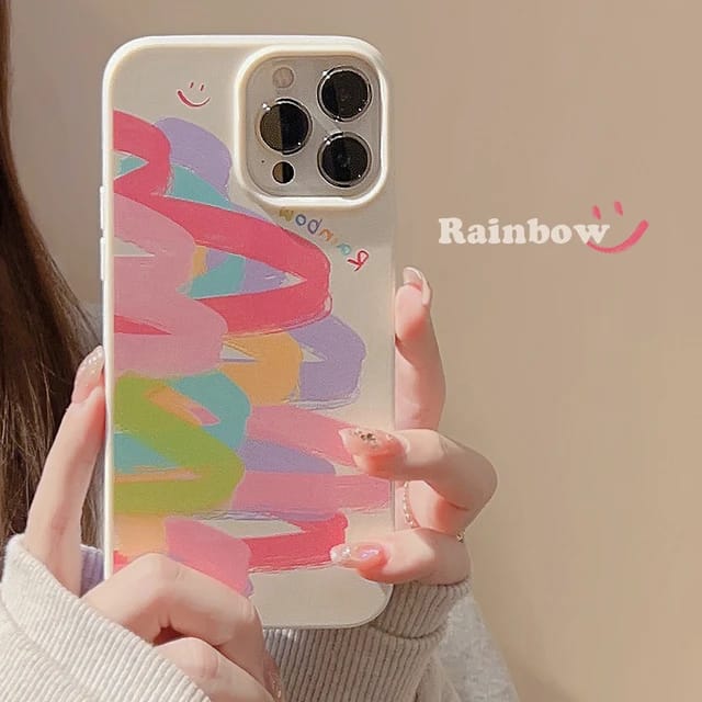 Smiley Rainbow Design - iPhone back cover only