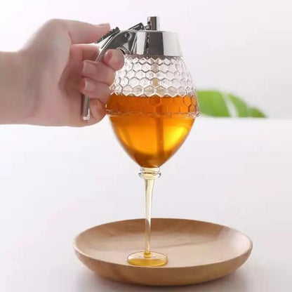 Unique Bee Hive Shape Honey Dispenser With Stand