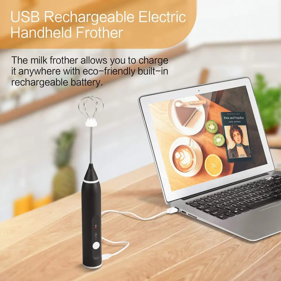 Automatic 2 in 1 USB Rechargeable Coffee Milk Stirring Handheld Multipurpose Beater