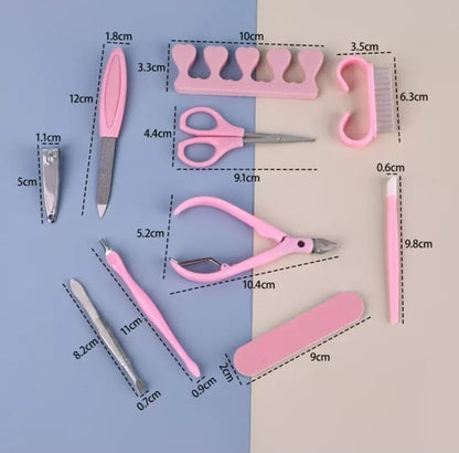 9 Pcs Manicure And Pedicure Tools Kit Set