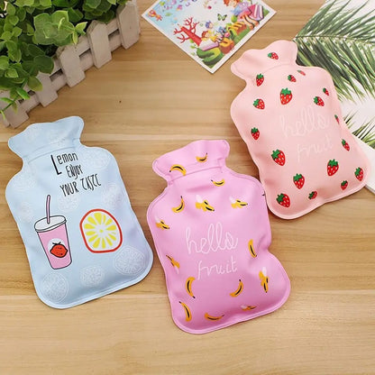 Pack of 2 - Portable Cute Hot & Cold Water Bag Bottle Shape Winter Feet Hand Warmer