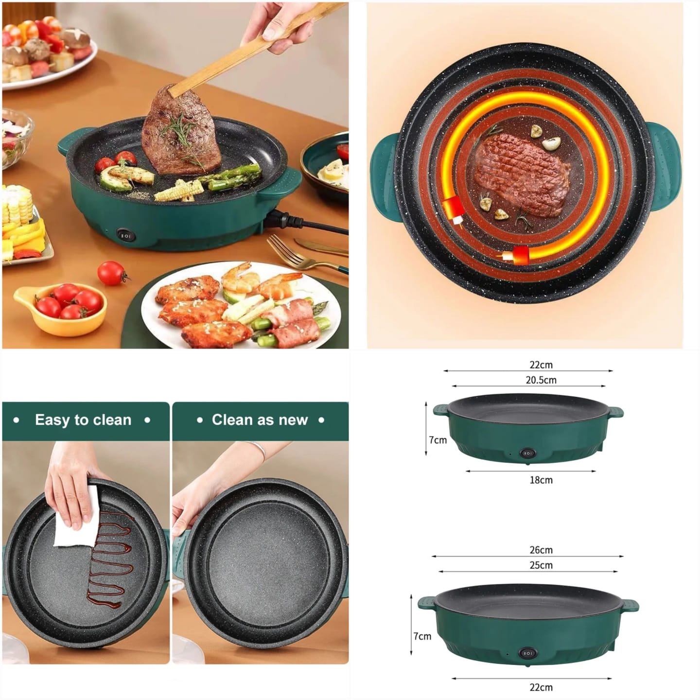 220V Non-sticky Electric Frying Pan