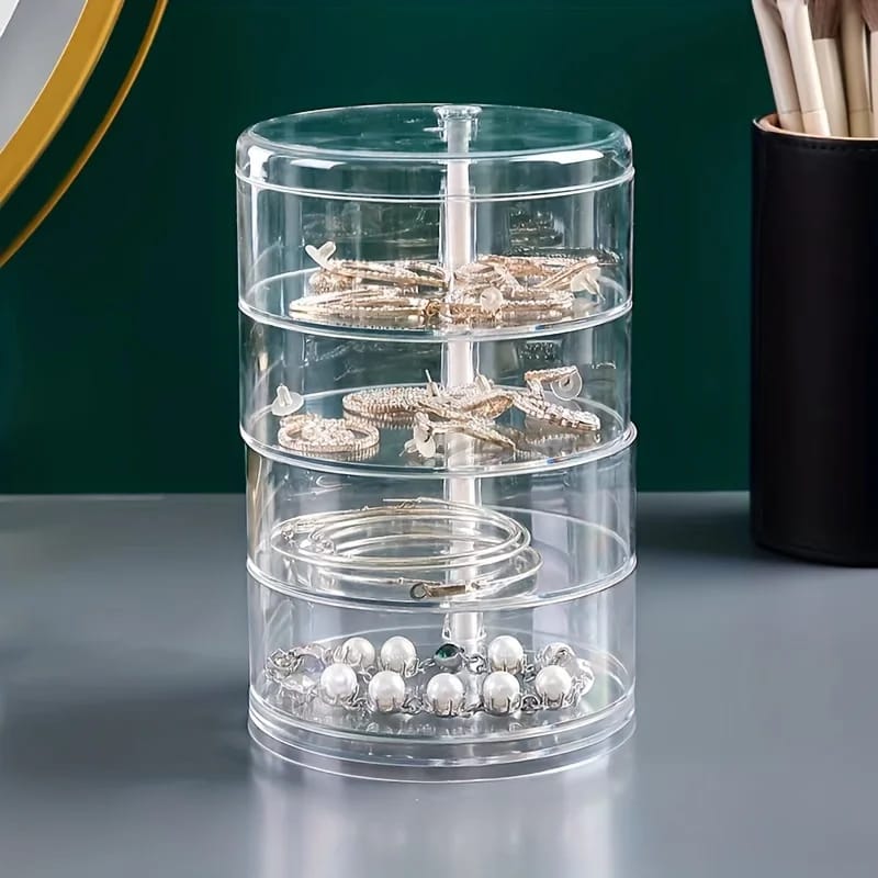 Transparent Rotating Jewelry Storage Organizer Box