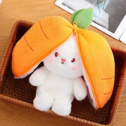 Funny Reversible Bunny Plush Toy Zipper Pillow