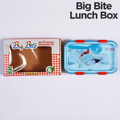 Cartoon Printed Plastic Lunchbox with Fork