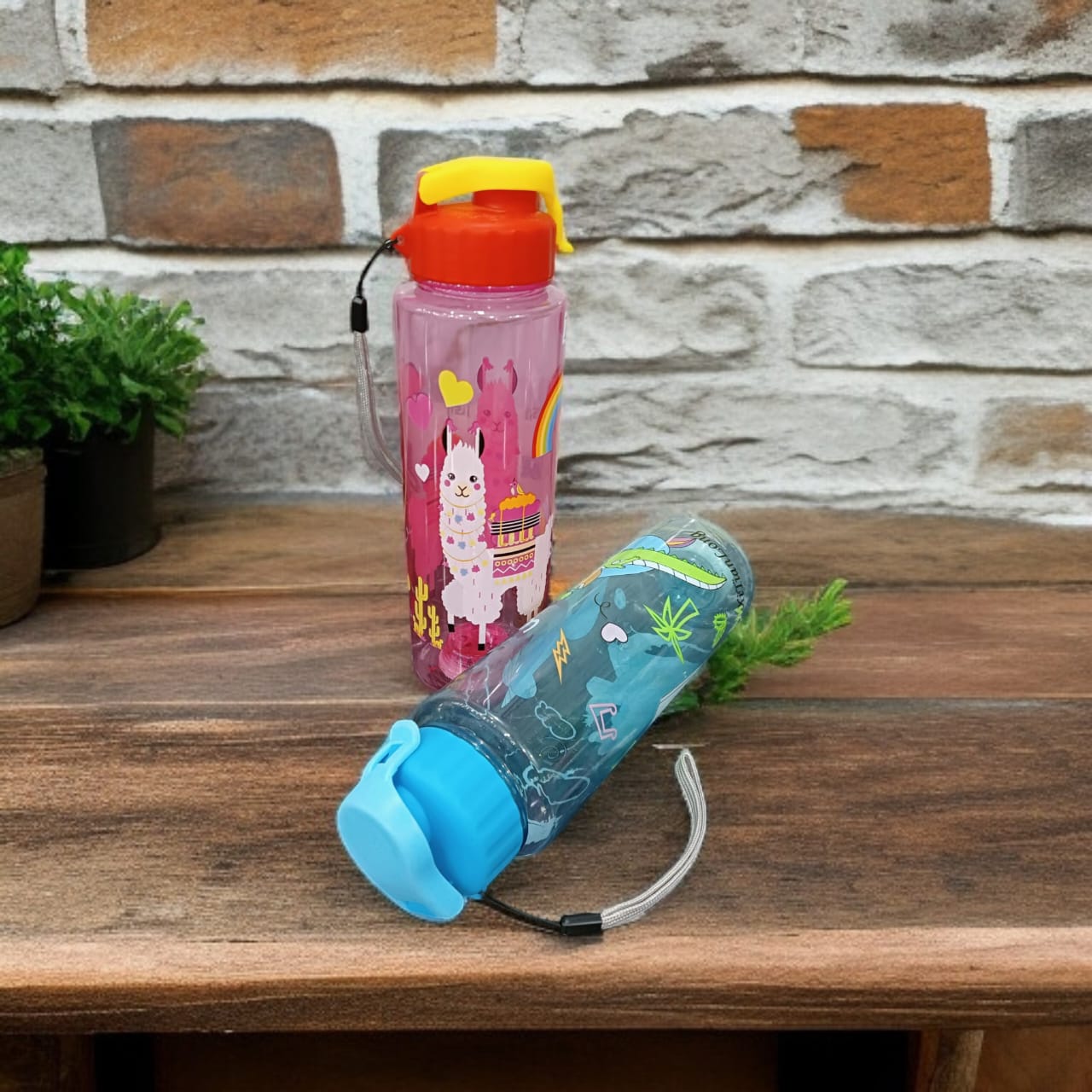 Cute Cartoon Printed Kids School Water Bottle with LED Base Light