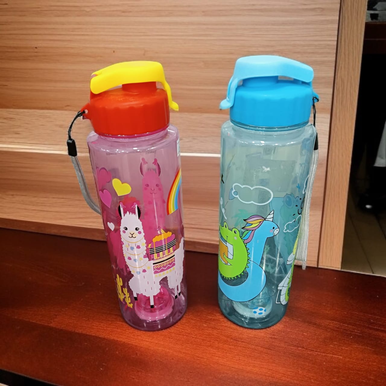 Cute Cartoon Printed Kids School Water Bottle with LED Base Light