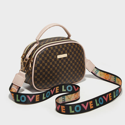 Classic Shoulder Bag with Double Zipper