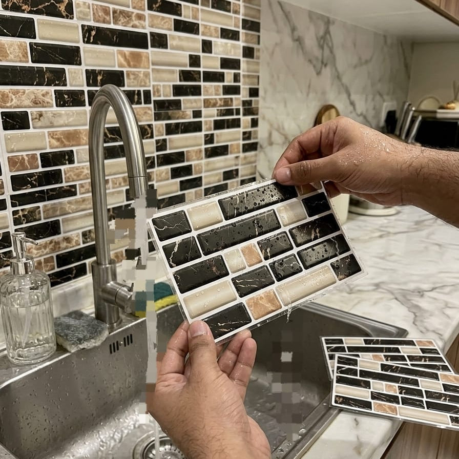 Self Adhesive Brick Design Tile Stickers ()