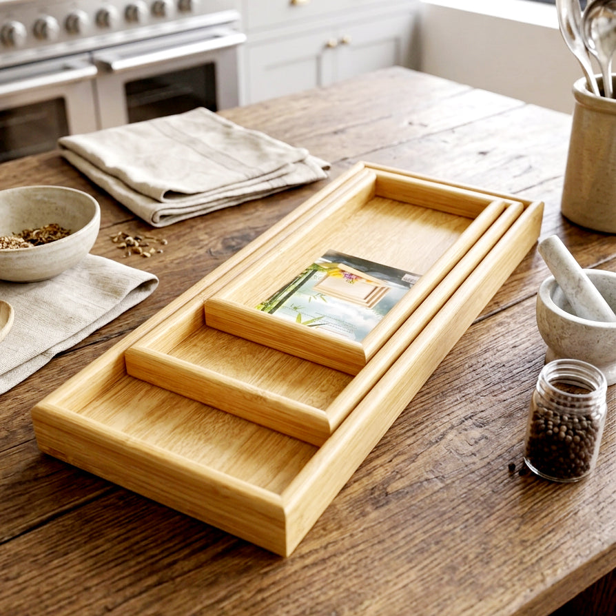 Set of 3 pcs Wooden Serving Trays