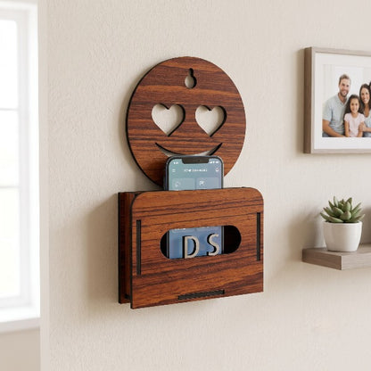 Wooden Smiley Phone Charging Holder