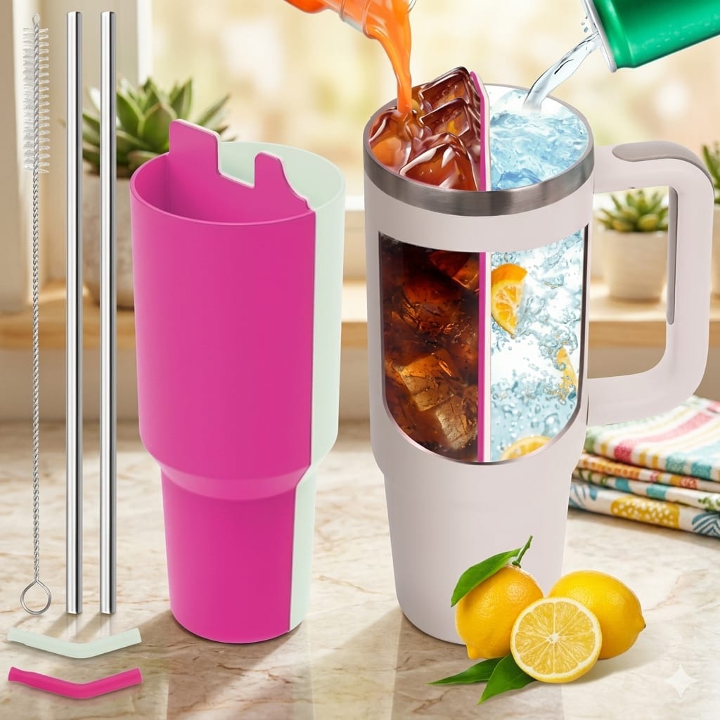 Silicone Dual Drink Tumbler Divider