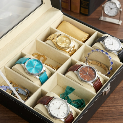 12 Slot Leather Watch Organizer Box