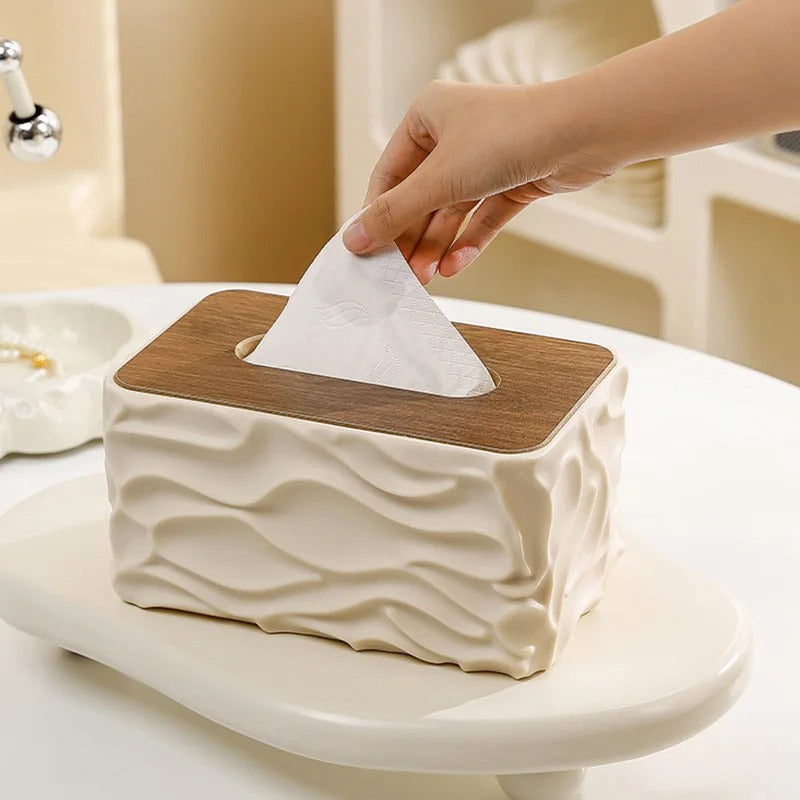 Creative Wave Pattern Desktop Tissue Box